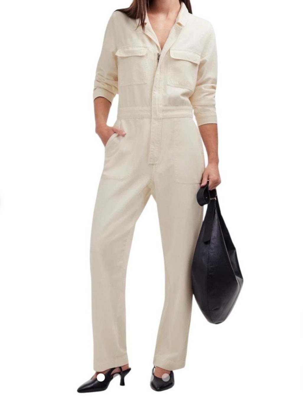 Nwt Madewell Off-White Utility Coverall Jumpsuit M